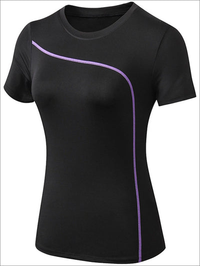 Womens Moisture-Wicking Active Top - Purple / S - Womens Activewear