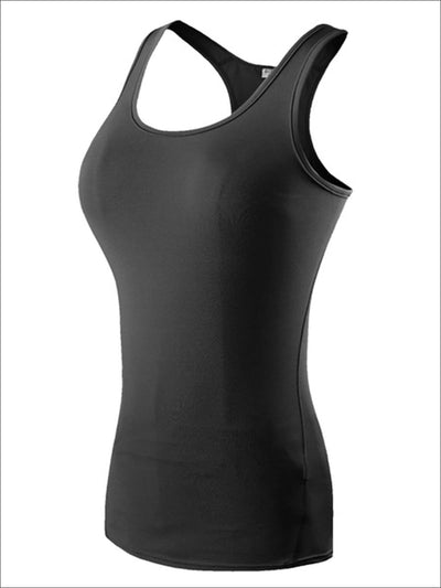 Womens Moisture-Wicking Racerback Active Top - Black / S - Womens Activewear