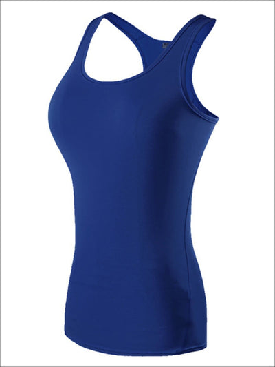Womens Moisture-Wicking Racerback Active Top - Blue / S - Womens Activewear
