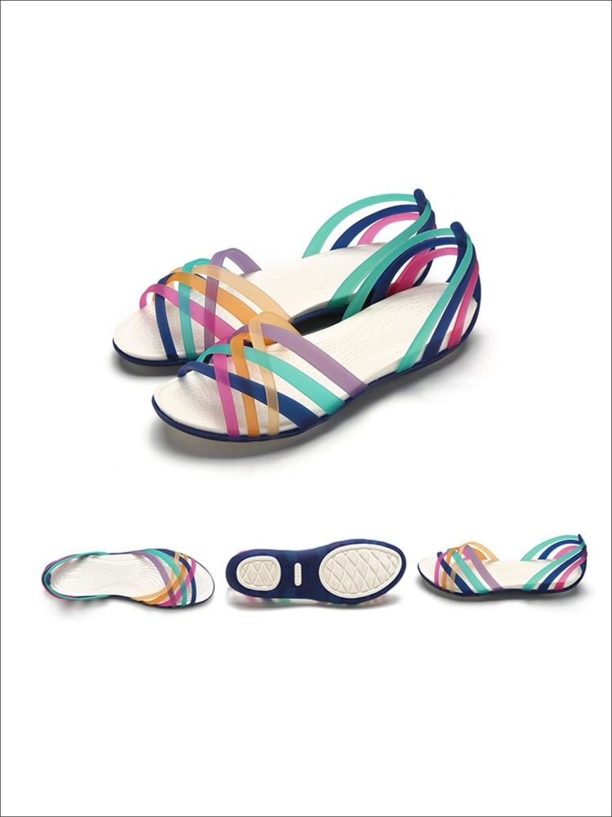 Womens Multicolor Open Toe Jelly Sandals - Womens Sandals