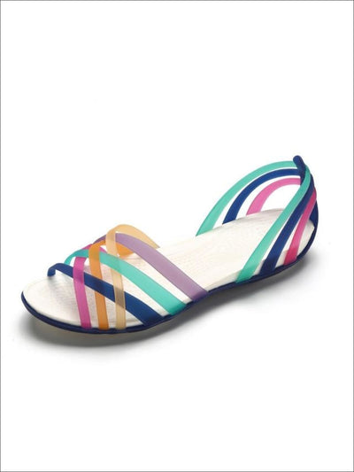 Womens Multicolor Open Toe Jelly Sandals - Womens Sandals