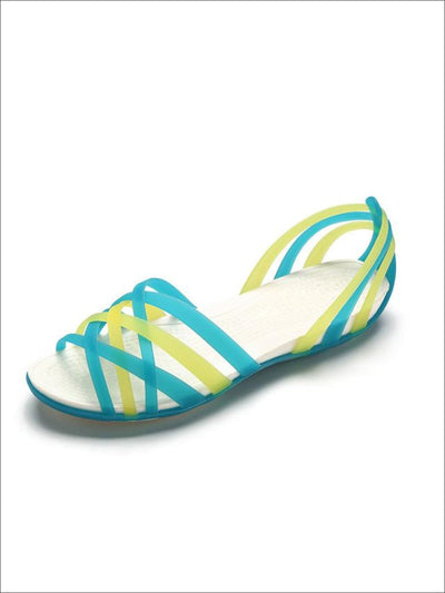Womens Multicolor Open Toe Jelly Sandals - Green / 5 - Womens Sandals