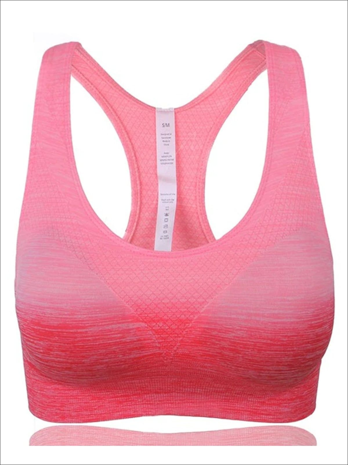 Womens Ombre Racerback Sports Bra - Orange / S - Womens Sports Bra