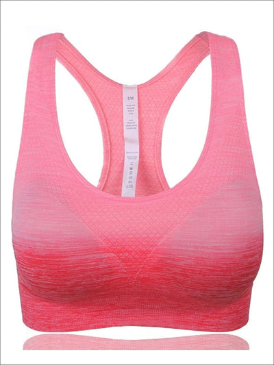 Womens Ombre Racerback Sports Bra - Orange / S - Womens Sports Bra