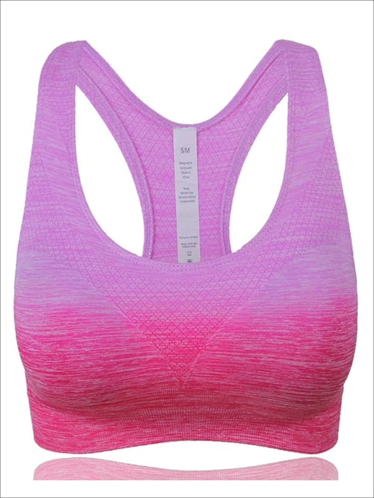 Womens Ombre Racerback Sports Bra - Pink / S - Womens Sports Bra