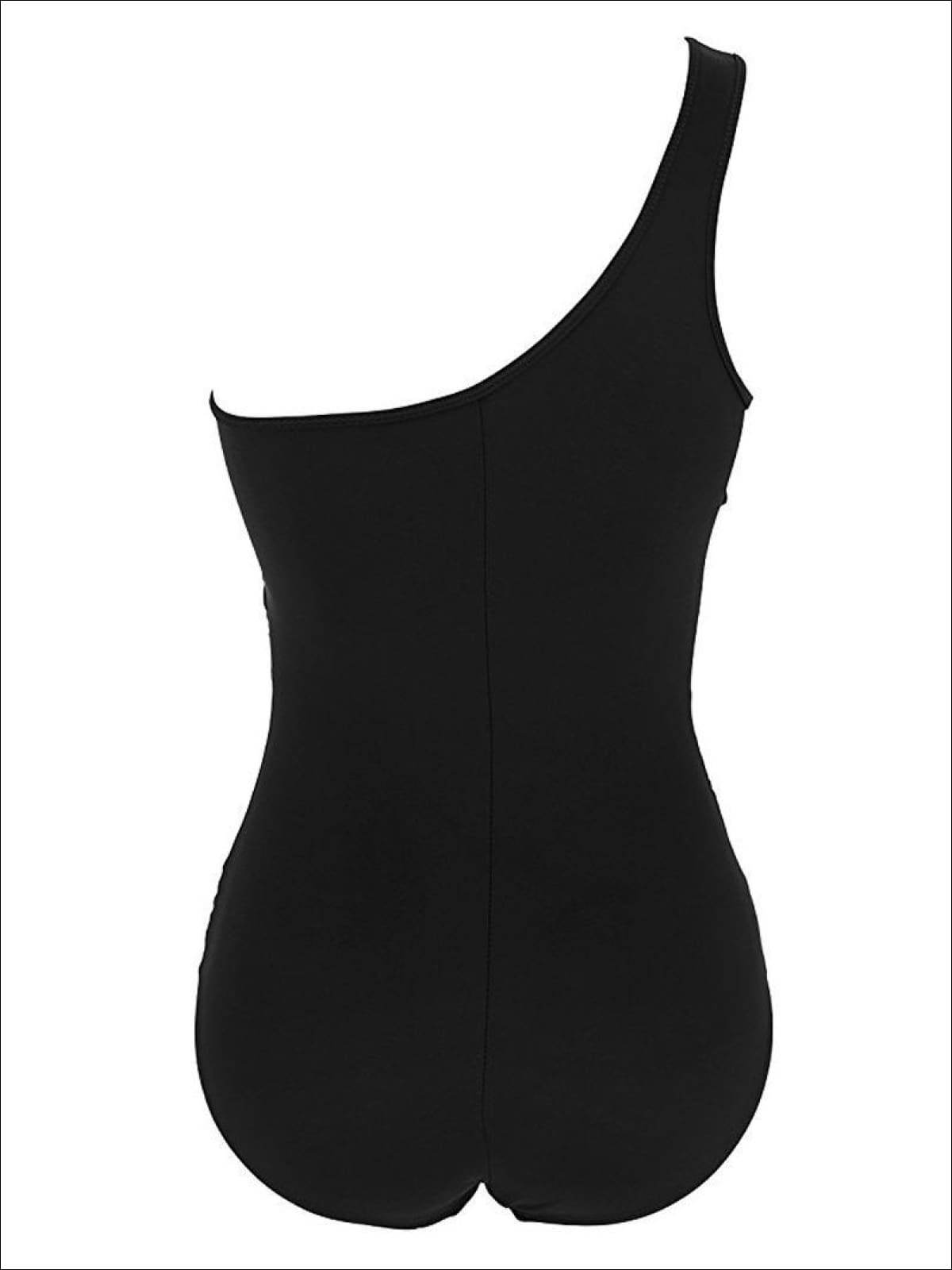 Womens One Piece One Shoulder Monokini ( 3 colors option) - Womens Swimsuit