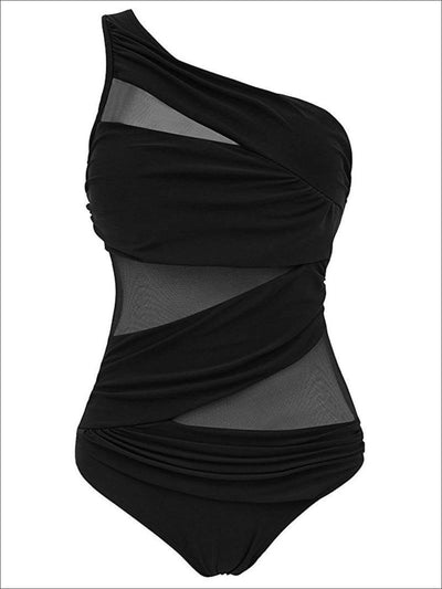 Womens One Piece One Shoulder Monokini ( 3 colors option) - Womens Swimsuit