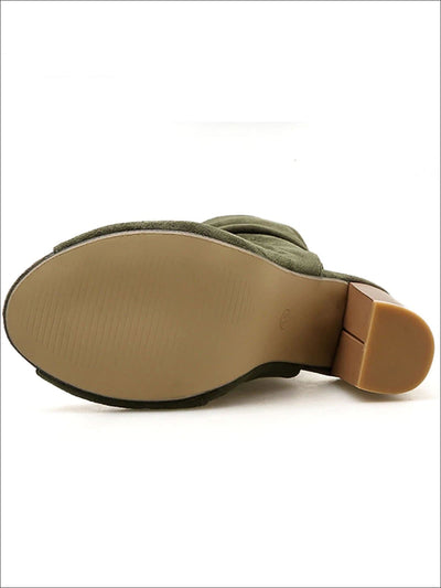 Womens Open Toe Block Heel Booties - Womens Shoes