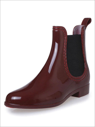 Womens Pointed Toe Waterproof Ankle Booties - Red / 5.5 - Womens Boots