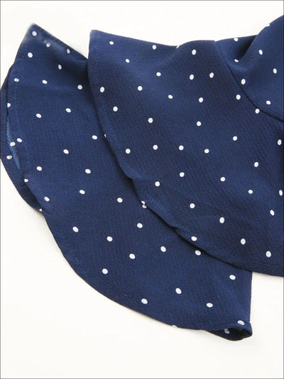 Womens Polka Dot Off The Shoulder Flare Sleeve Romper - Womens Jumpsuits