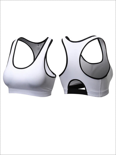 Womens Seamless Push Sports Bra - White / S - Womens Sports Bra