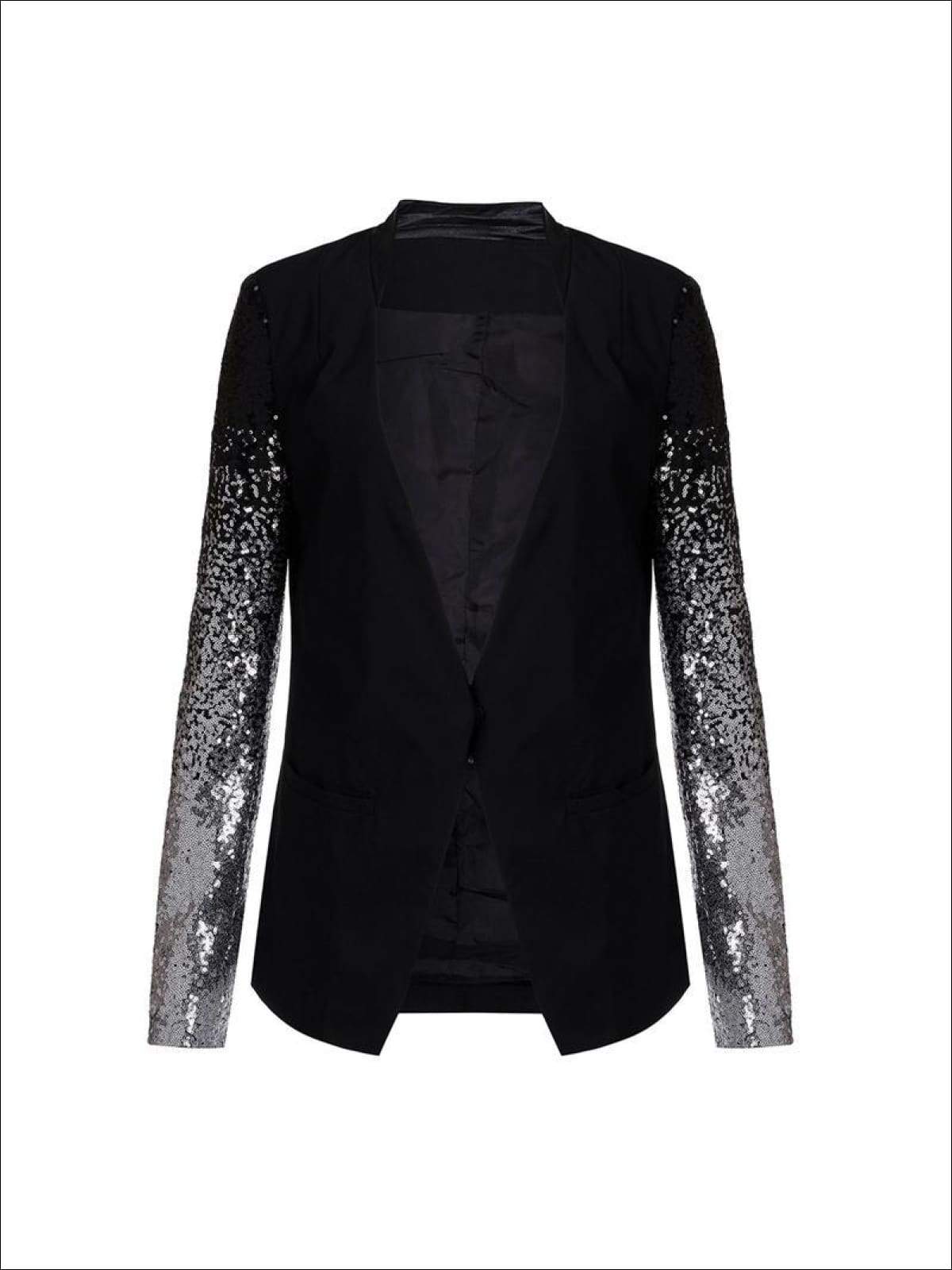 Womens Sequin Sleeve Blazer - Womens Fall Outerwear