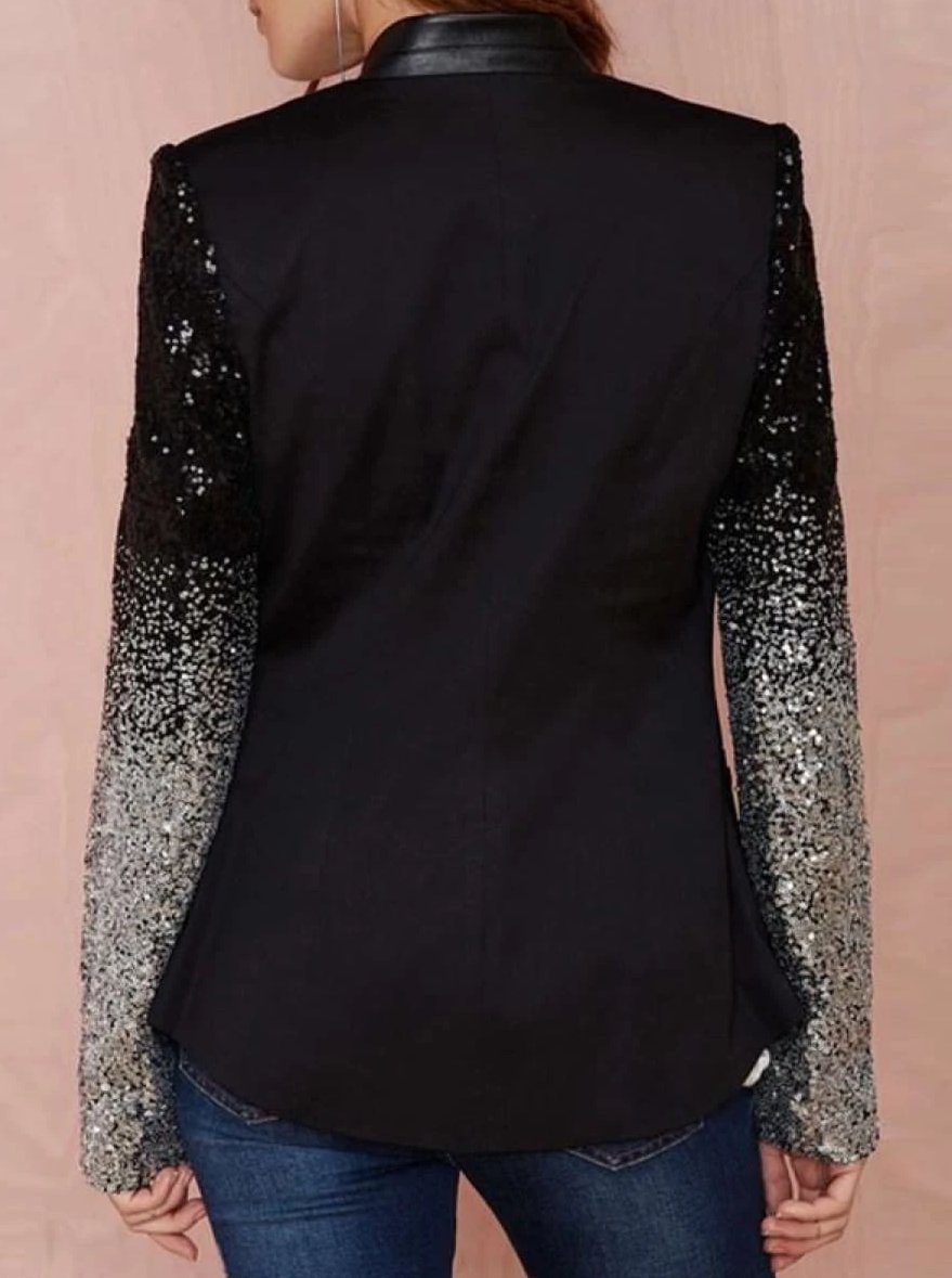 Womens Sequin Sleeve Blazer - Womens Fall Outerwear