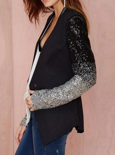 Womens Sequin Sleeve Blazer - Womens Fall Outerwear