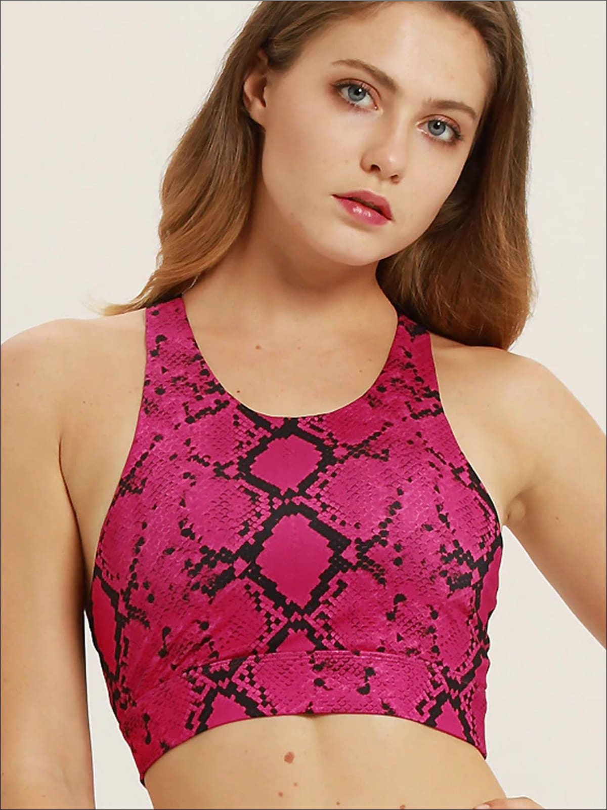 Womens Snake Print Sports Bra & Leggings Set - Womens Activewear