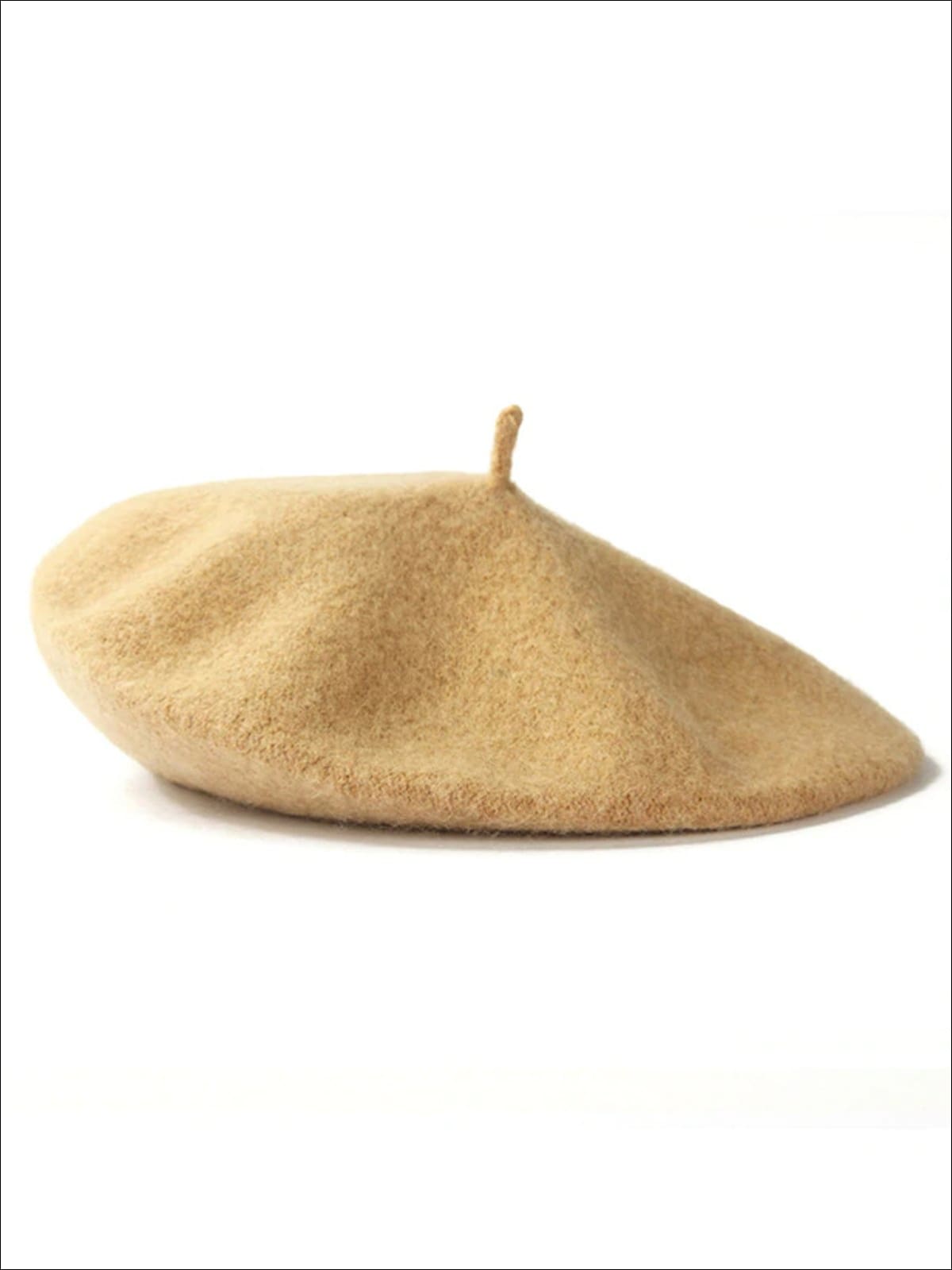 Womens Solid Color Wool Beret (Multiple Color Options) - Khaki - Womens Hats