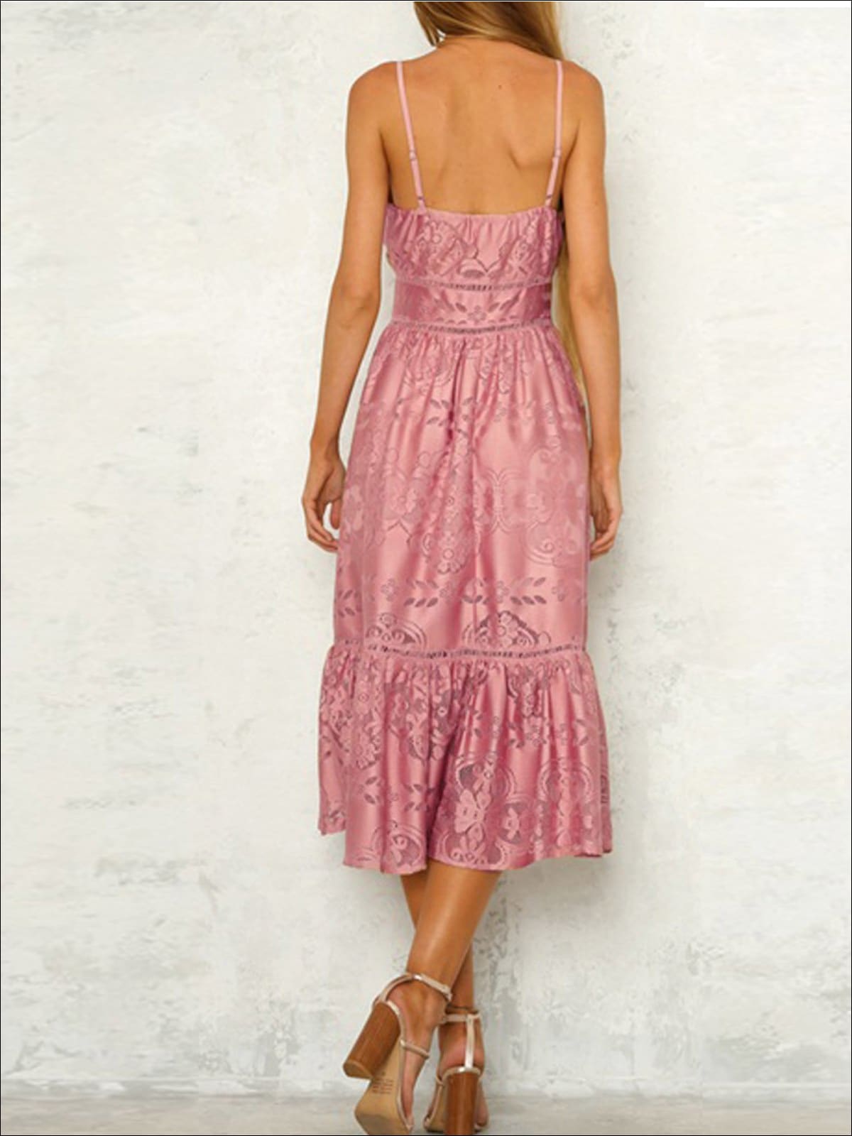 Womens Spring A-Line Lace Casual Dress - Womens Dresses