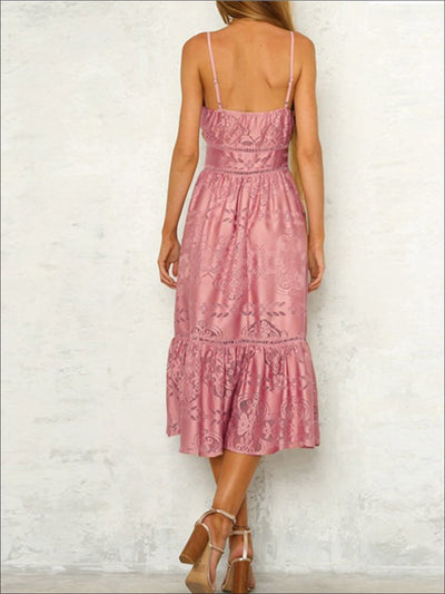 Womens Spring A-Line Lace Casual Dress - Womens Dresses