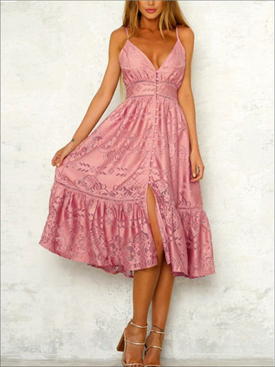 Womens Spring A-Line Lace Casual Dress - Womens Dresses