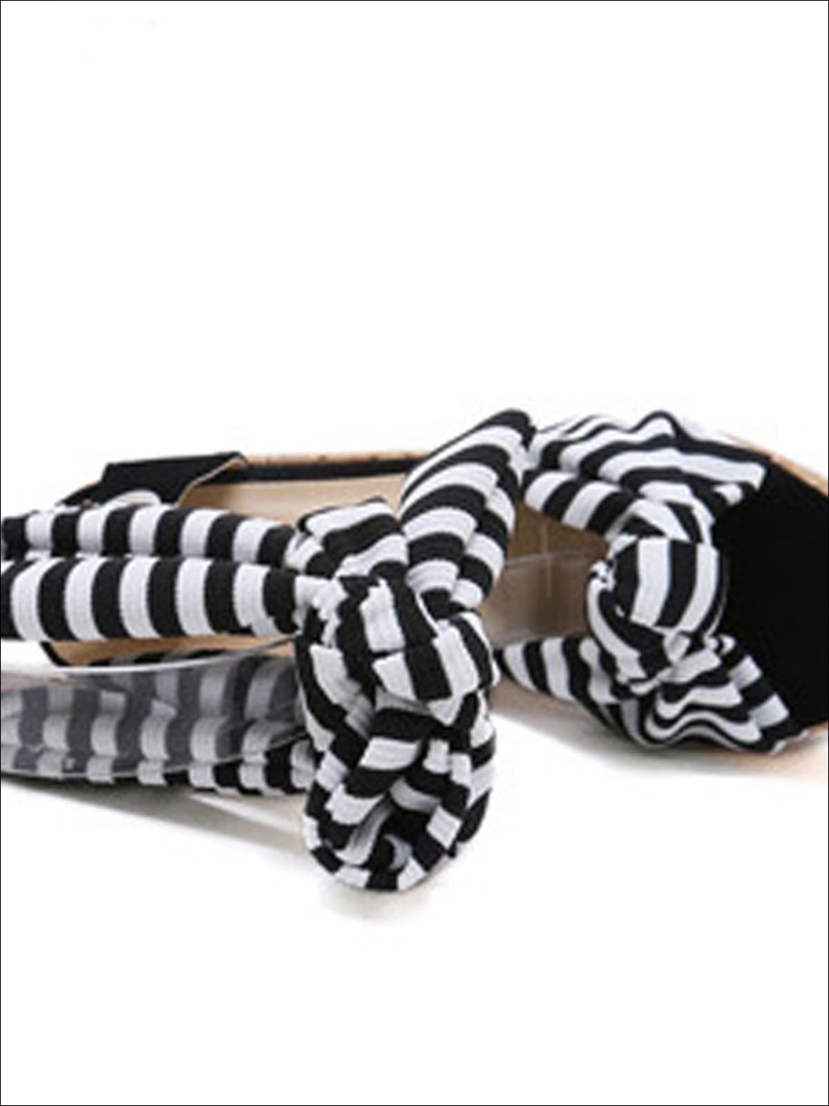 Womens Striped Ankle Strap Wedges - Womens Sandals