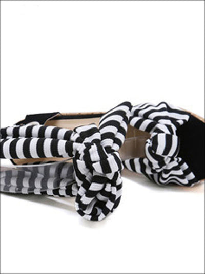 Womens Striped Ankle Strap Wedges - Womens Sandals