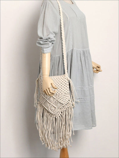 Womens Summer Fringe Boho Fashion Bag - Womens Accessories