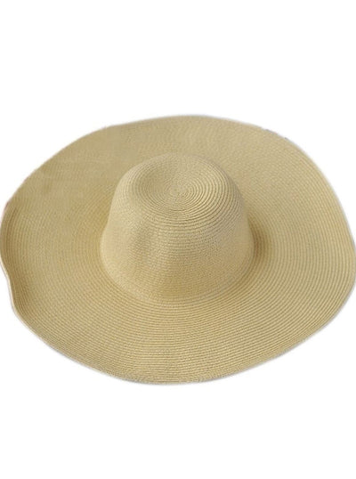 Womens Summer Wide Brim Oversized Straw Hat - Brown - Womens Accessories