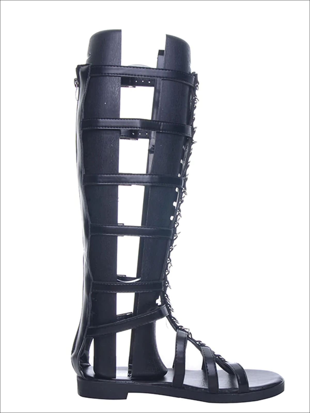 Womens Synthetic Leather Metal Ring Gladiator Sandals - Womens Sandals