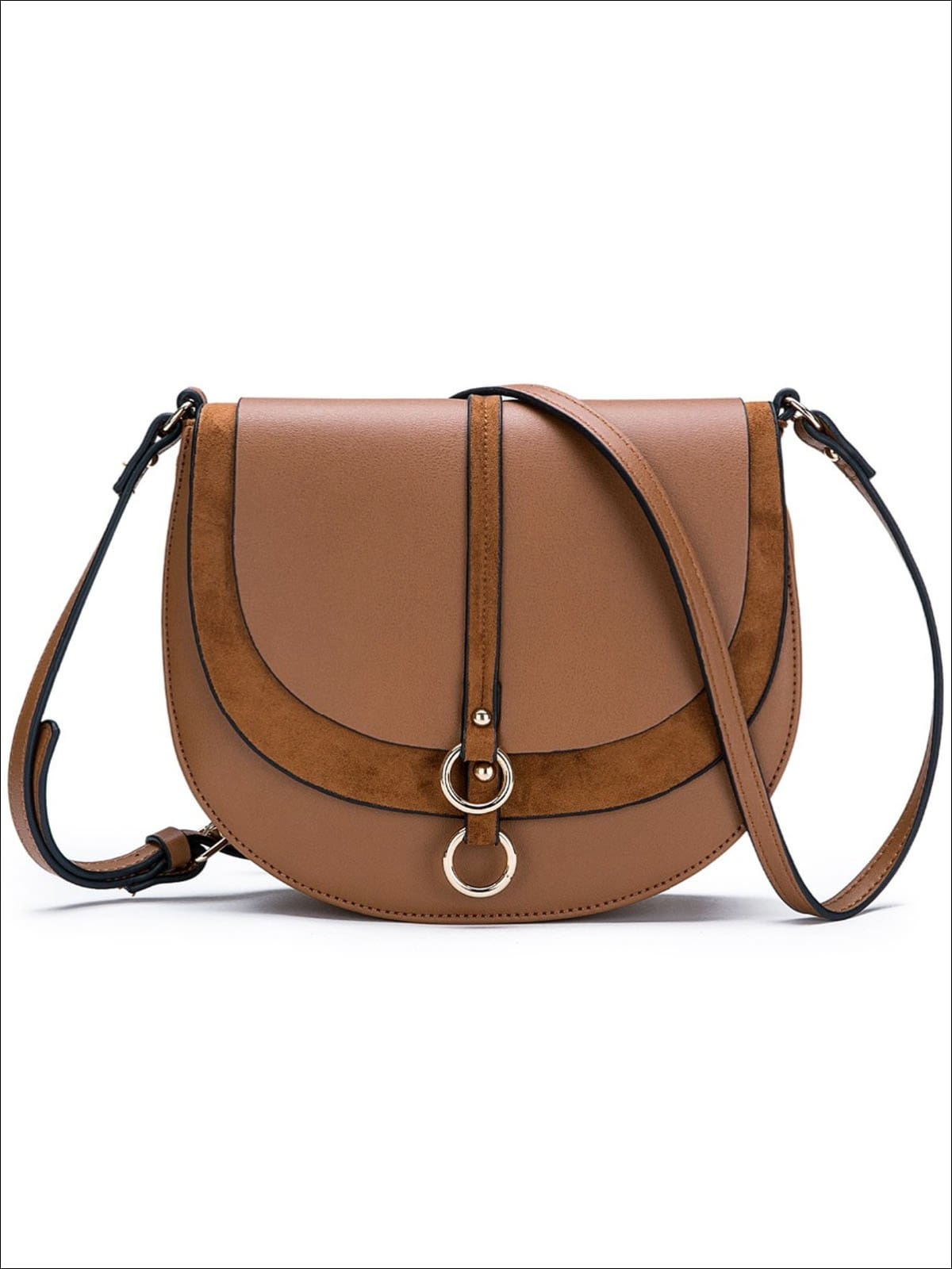 Womens Synthetic Leather & Suede Shoulder Bag - Womens Accessories