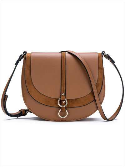 Womens Synthetic Leather & Suede Shoulder Bag - Womens Accessories