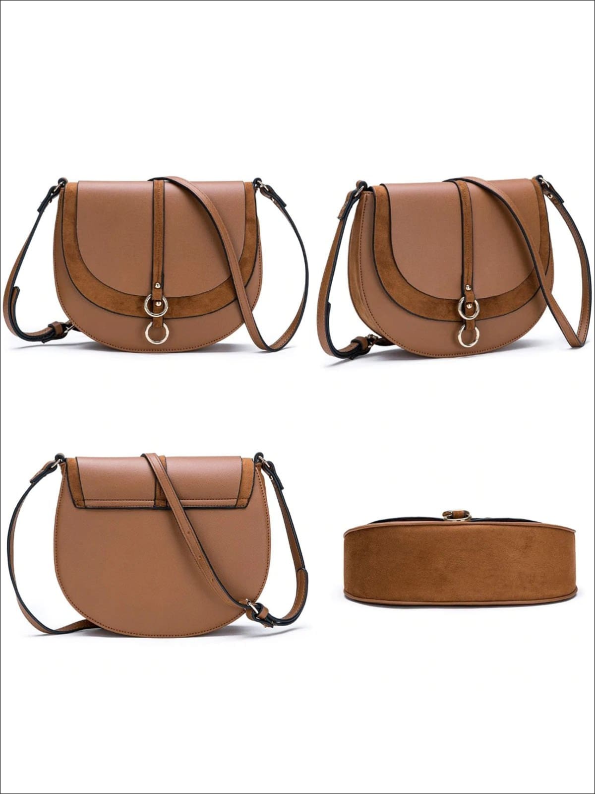 Womens Synthetic Leather & Suede Shoulder Bag - Womens Accessories