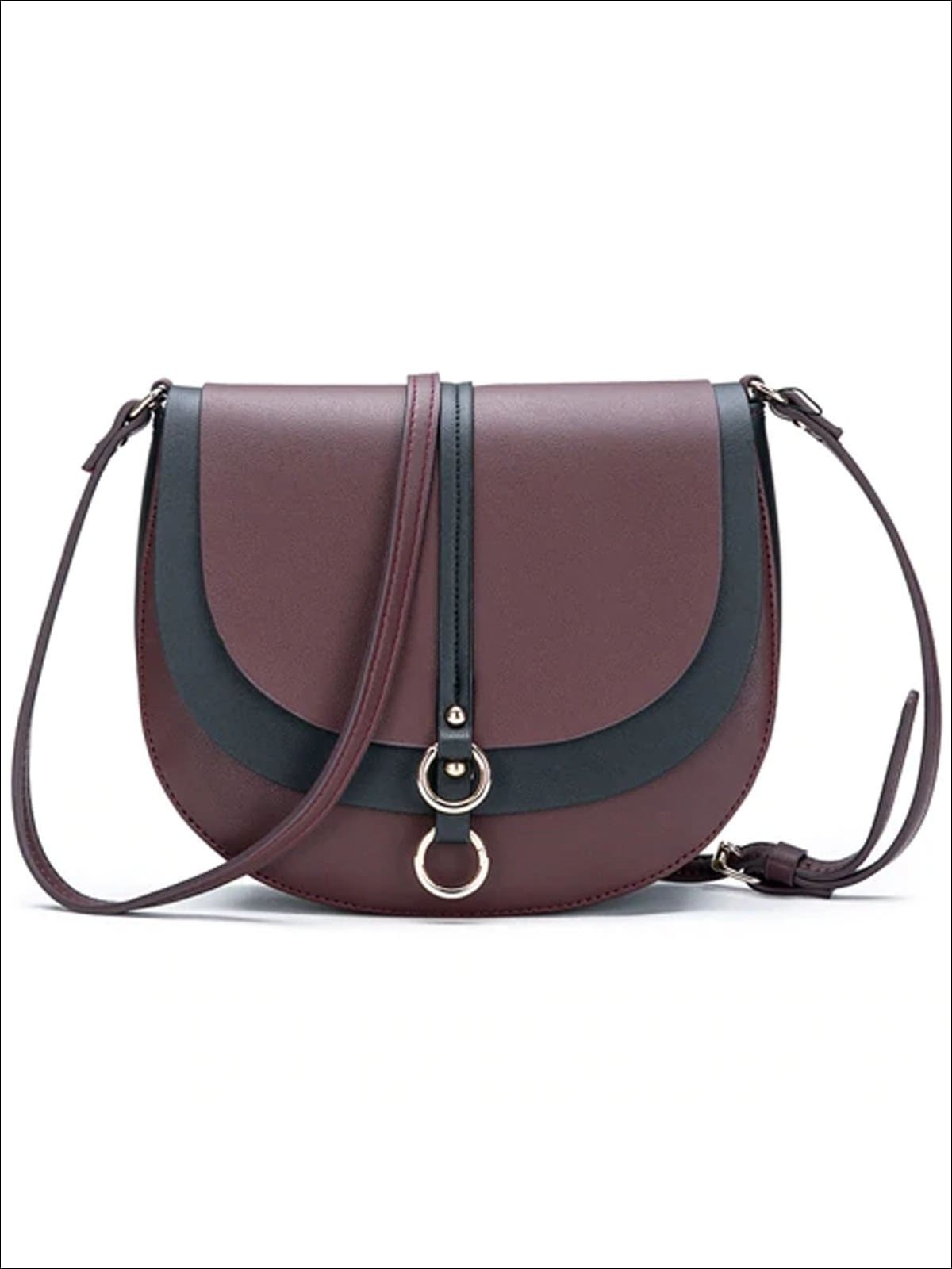 Womens Synthetic Leather & Suede Shoulder Bag - Red - Womens Accessories