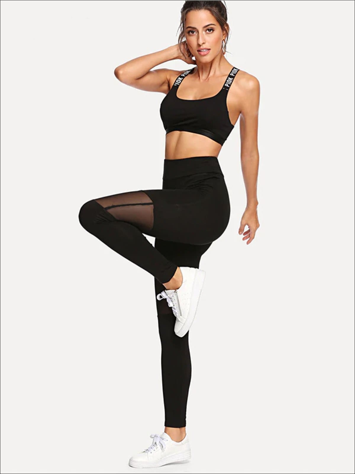 Womens Thigh Mesh Casual Leggings - Womens Bottoms