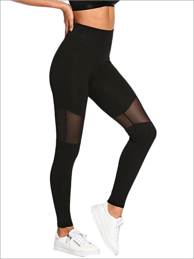 Womens Thigh Mesh Casual Leggings - Womens Bottoms
