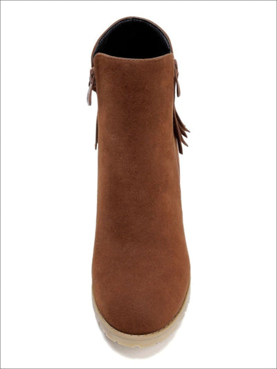 Womens Trendy Fringe Ankle Boots - Womens Boots