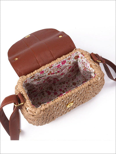 Womens Trendy Woven Bohemian Chic Messenger Bag - Womens Accessories