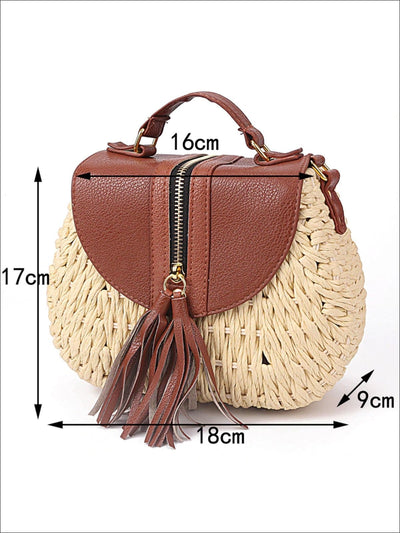 Womens Trendy Woven Bohemian Chic Messenger Bag - Womens Accessories