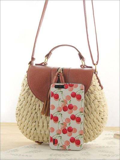 Womens Trendy Woven Bohemian Chic Messenger Bag - Womens Accessories