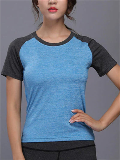 Womens Two Tone Fitness Top (5 Color Option) - Womens Activewear