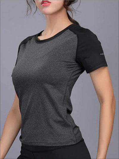 Womens Two Tone Fitness Top (5 Color Option) - Womens Activewear