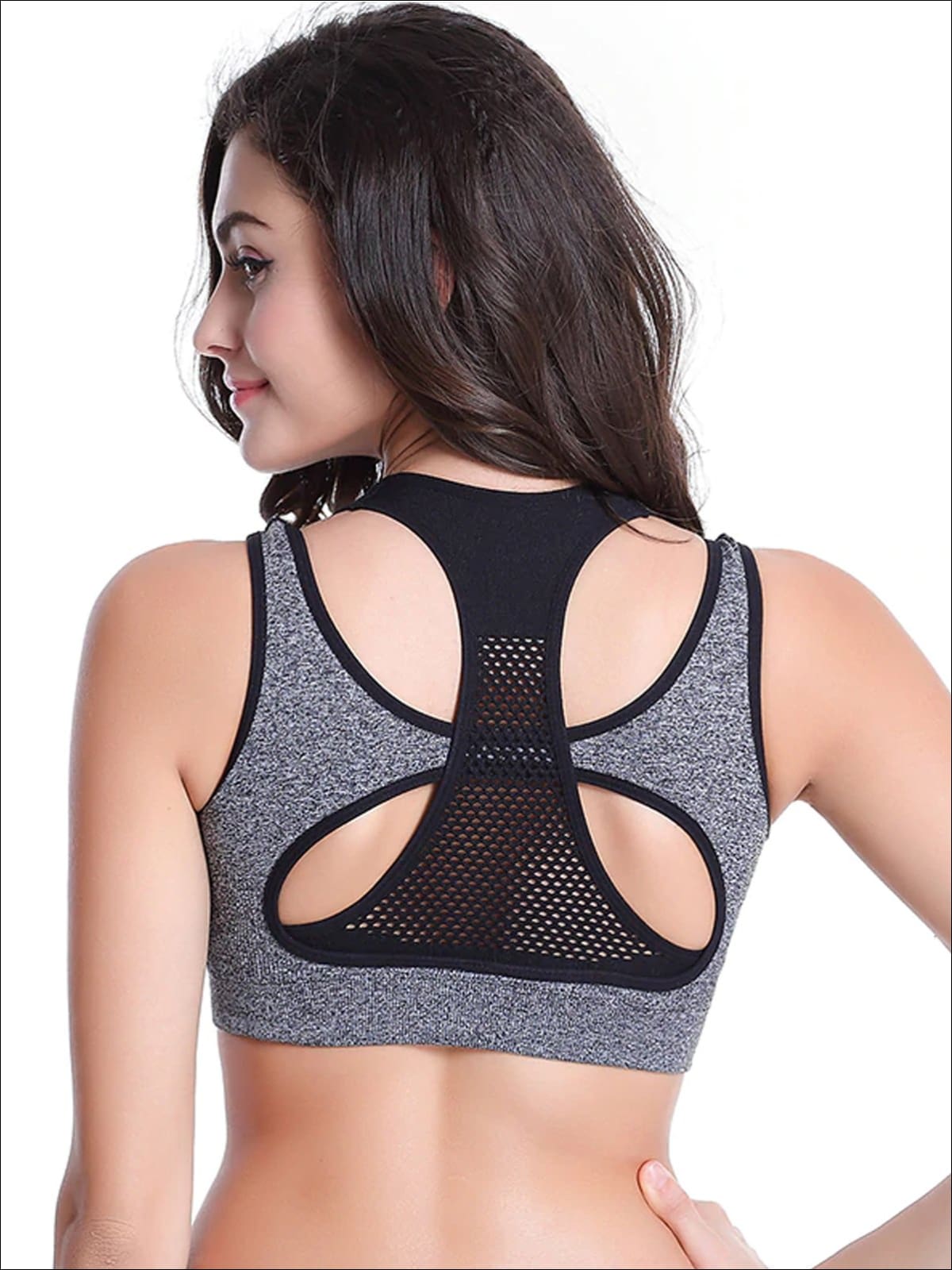 Womens Two Tone Seamless Sports Bra & Perforated Leggings Set (4 Style Options) - Womens Activewear