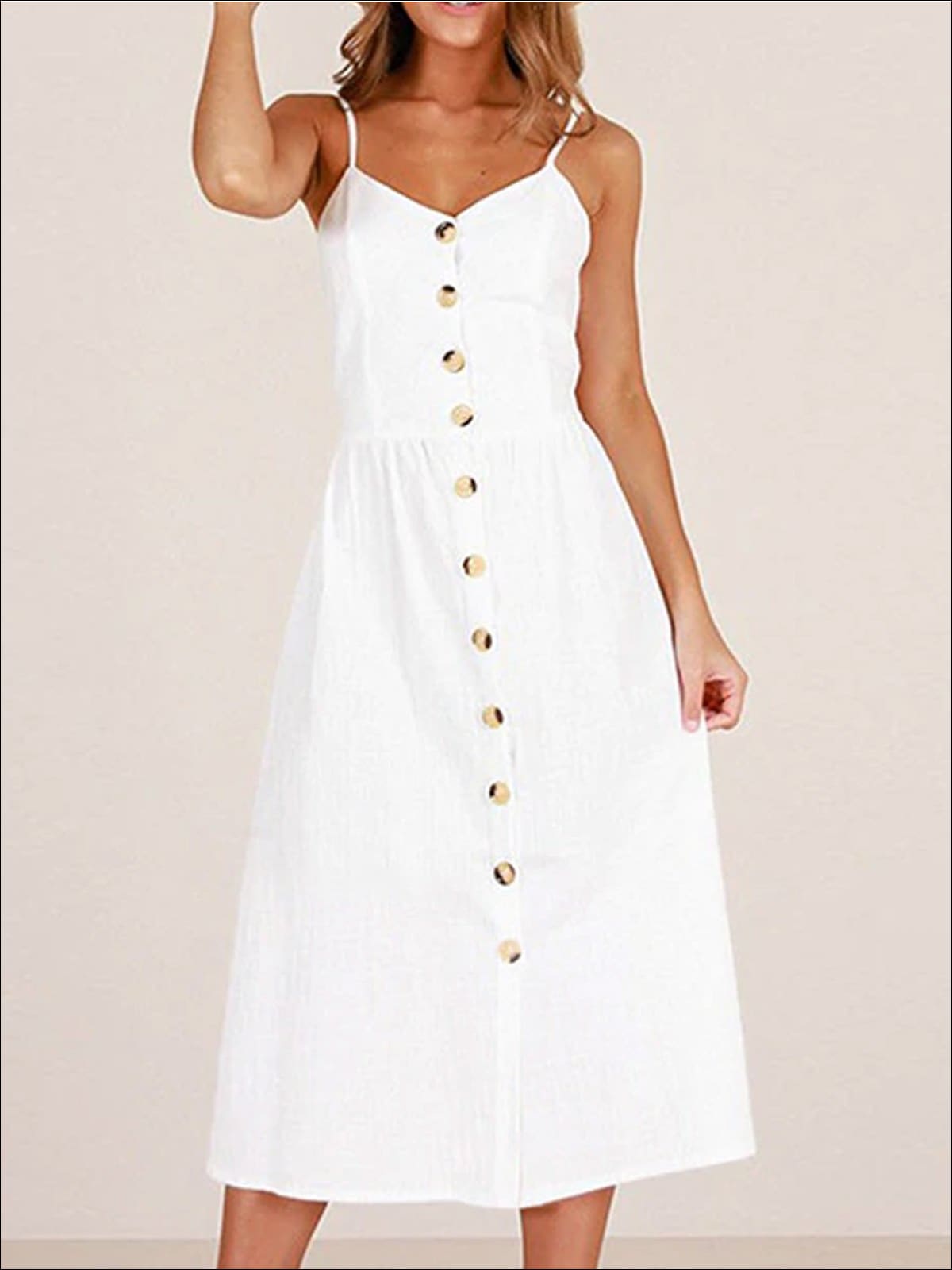 Womens Vintage Sleeveless Casual Dress With Front Pockets (Multiple Color Options) - Womens Dresses