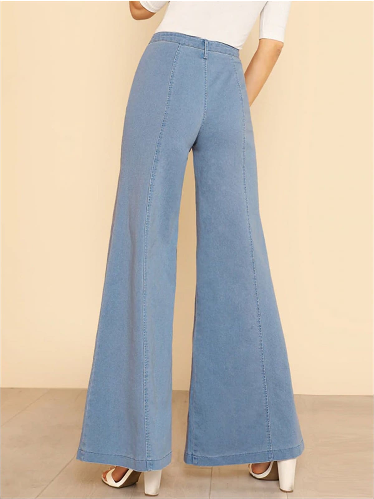 Womens Vintage Wide Leg High Waist Pants - Womens Bottoms