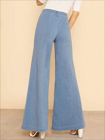 Womens Vintage Wide Leg High Waist Pants - Womens Bottoms