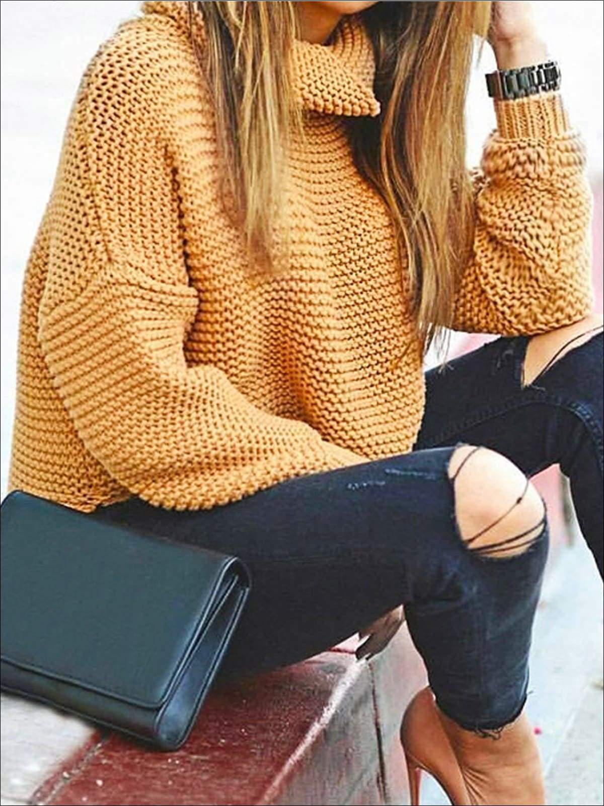 Womens Winter Knit Pullover Sweater - Womens Fall Sweaters