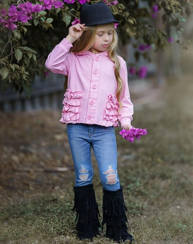 Pink Passion Hoodie Cardigans - Mia Belle Girls