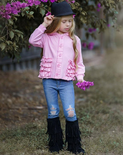 Pink Passion Hoodie Cardigans - Mia Belle Girls